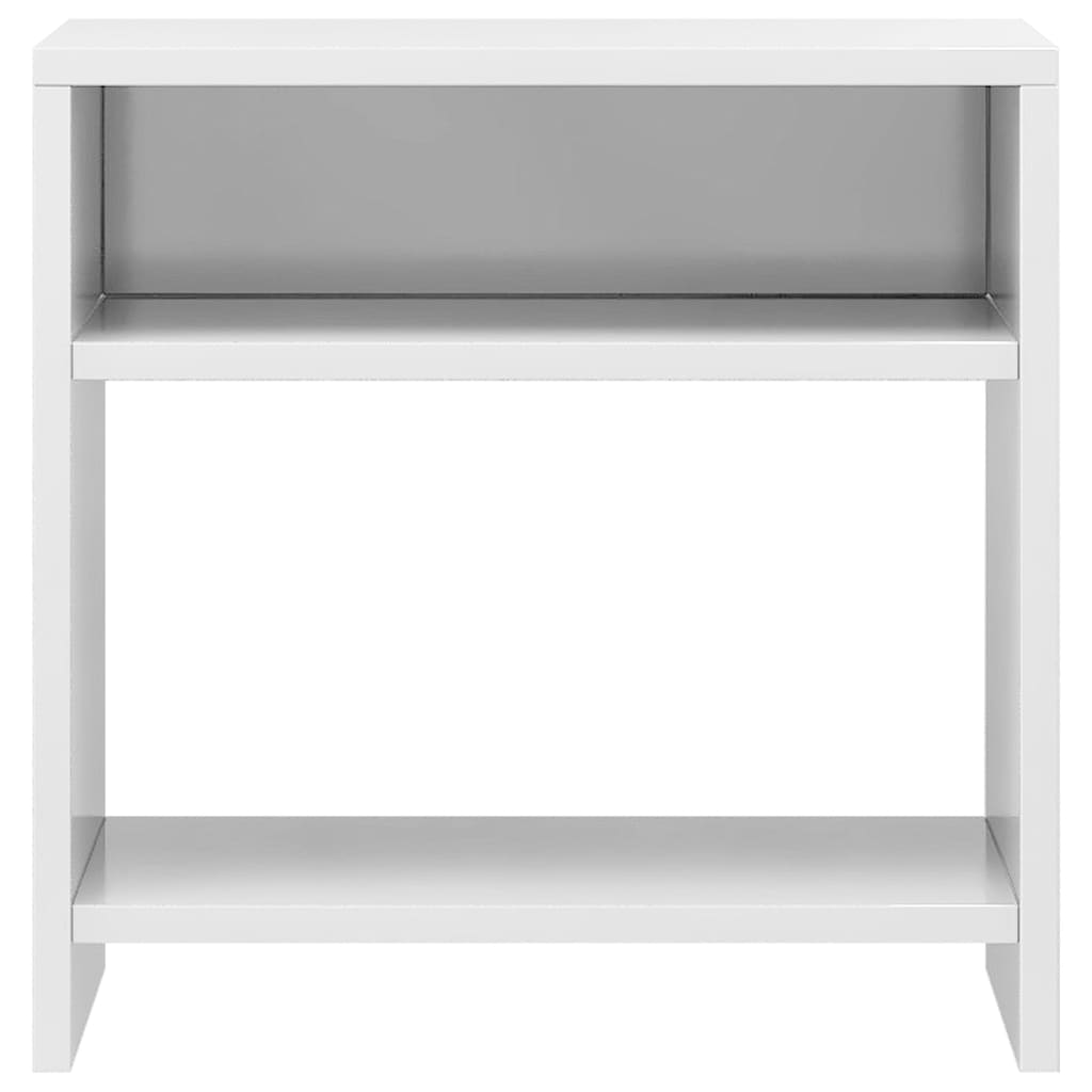 Comodini 2 pz Bianco Lucido 40x30x40 cm in Legno Multistrato 800022