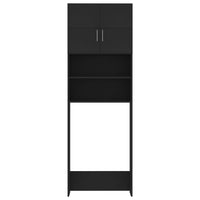 Mobile per Lavatrice Nero 64x25,5x190 cm in Multistrato