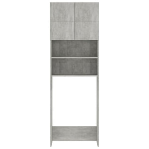 Mobile Lavatrice Grigio Cemento 64x25,5x190cm Legno Multistrato 800031