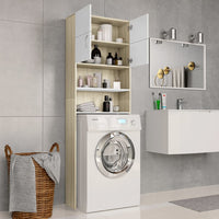 Mobile per Lavatrice Bianco e Rovere Sonoma 64x25,5x190 cm