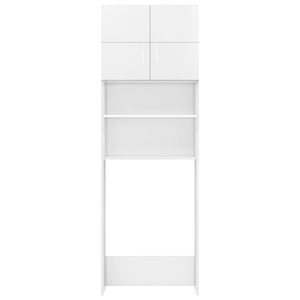 Mobile per Lavatrice Bianco Lucido 64x25,5x190 cm 800033