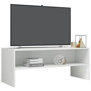 Mobile Porta TV Bianco Lucido 100x40x40 cm in Legno Multistrato 800051