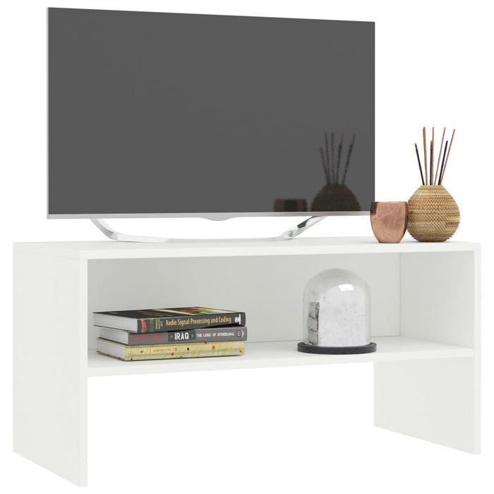 Mobile Porta TV Bianco 80x40x40 cm in Legno Multistrato 800054