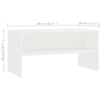 Mobile Porta TV Bianco 80x40x40 cm in Legno Multistrato 800054