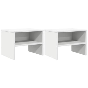 Comodini Bianchi 2 pz-Set di 2 Tavolino da notte 40x30x30 cm Legno Ingegnerizzato