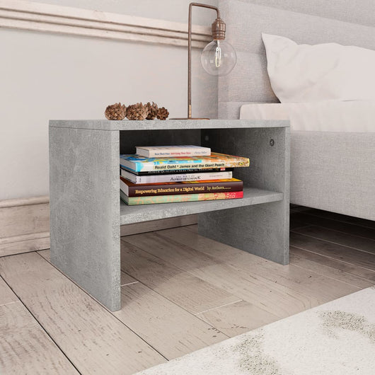 Comodini 2 pz Grigio Cemento 40x30x30 cm in Legno Multistrato 800072