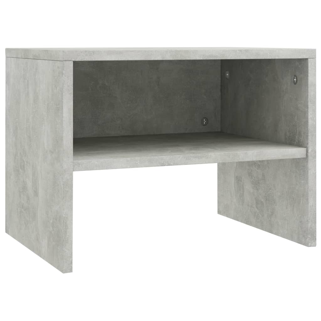 Comodini 2 pz Grigio Cemento 40x30x30 cm in Legno Multistrato 800072