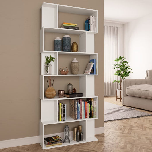 Libreria/Divisorio Bianco 80x24x192 cm in Legno Multistrato 800090