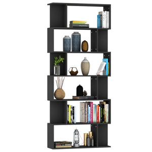 Libreria/Divisorio Nero 80x24x192 cm in Legno Multistrato 800091