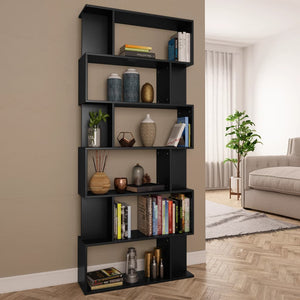 Libreria/Divisorio Nero 80x24x192 cm in Legno Multistrato 800091