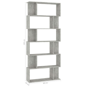 Libreria/Divisorio Grigio Cemento 80x24x192cm Legno Multistrato 800094