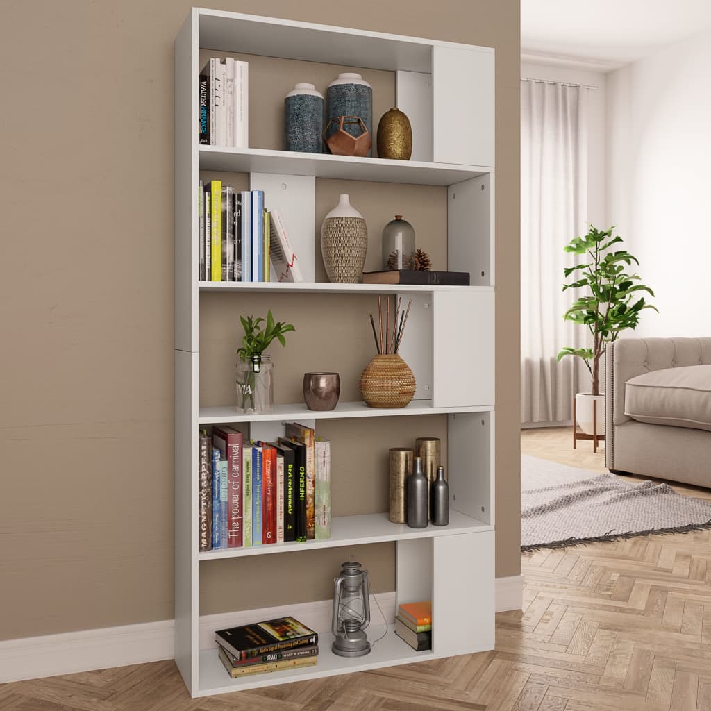 Libreria/Divisorio Bianco 80x24x159 cm in Legno Multistrato 800099