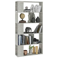 Libreria/Divisorio Grigio Cemento 80x24x159cm Legno Multistrato 800103
