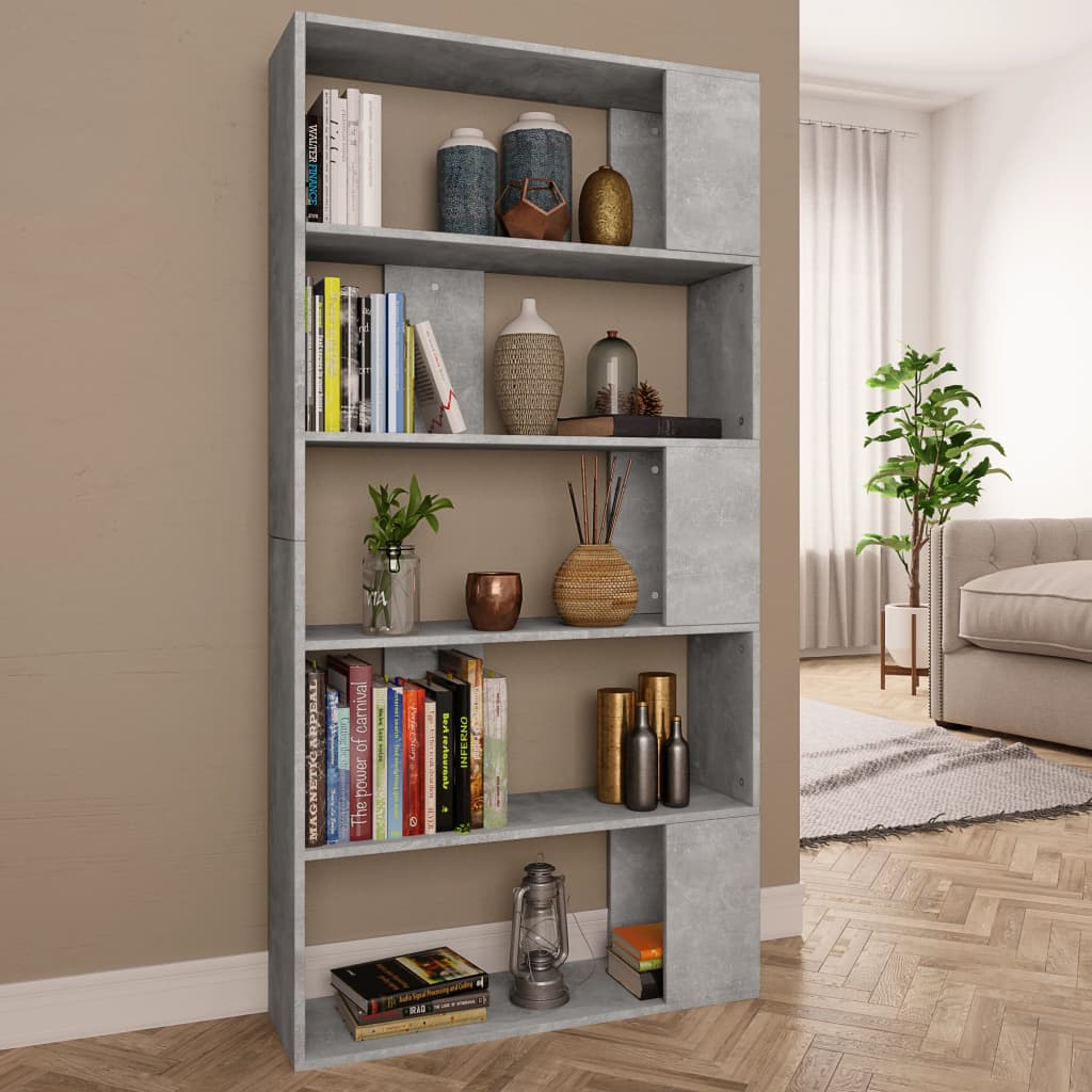 Libreria/Divisorio Grigio Cemento 80x24x159cm Legno Multistrato 800103
