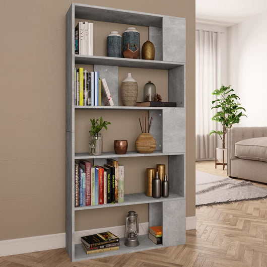 Libreria/Divisorio Grigio Cemento 80x24x159cm Legno Multistrato 800103
