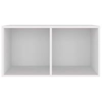 Contenitore per Vinili Bianco 71x34x36 cm in Legno Multistrato 800117