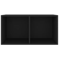 Contenitore per Vinili Nero 71x34x36 cm in Legno Multistrato 800118