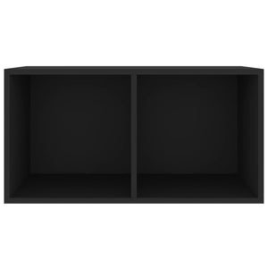 Contenitore per Vinili Nero 71x34x36 cm in Legno Multistrato