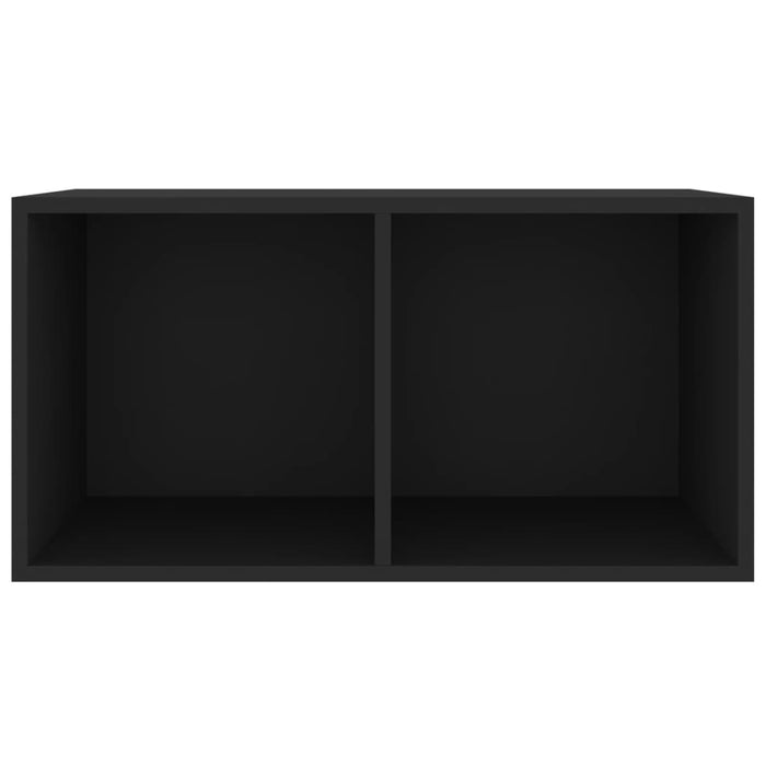 Contenitore per Vinili Nero 71x34x36 cm in Legno Multistrato