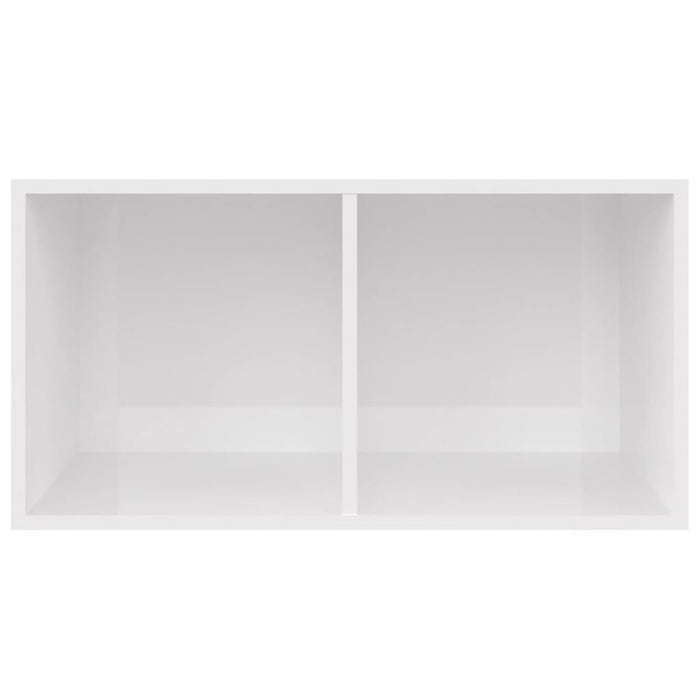 Contenitore per Vinili Bianco Lucido 71x34x36 cm in Multistrato 800123