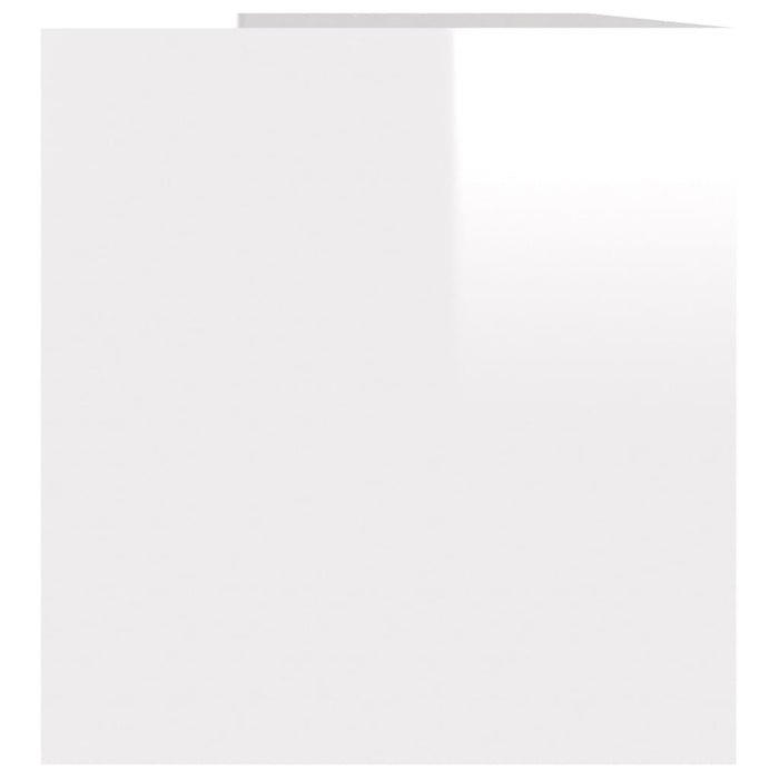 Contenitore per Vinili Bianco Lucido 71x34x36 cm in Multistrato 800123