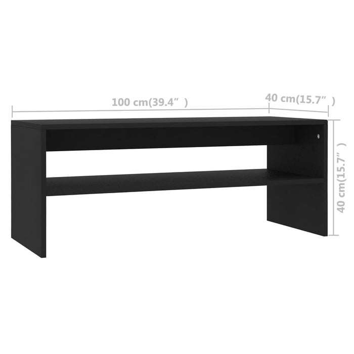 Tavolino da Salotto Nero 100x40x40 cm in Legno Multistrato 800127