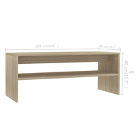 Tavolino da Salotto Rovere Sonoma 100x40x40cm Legno Multistrato 800129