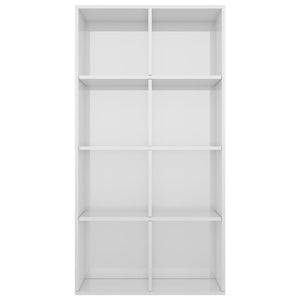 Libreria/Credenza Bianco Lucido 66x30x130 cm Legno Multistrato 800159