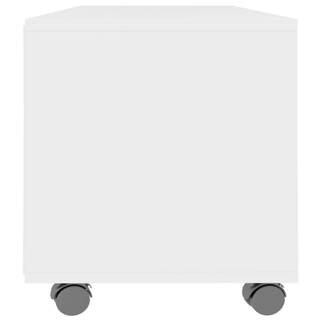 Mobile TV con Ruote-Credenza TV-Console TV Bianco 90x35x35 cm in Legno Multistrato