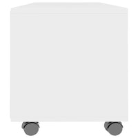 Mobile TV con Ruote-Credenza TV-Console TV Bianco 90x35x35 cm in Legno Multistrato