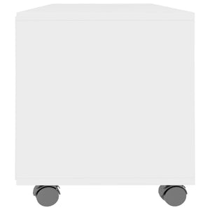 Mobile TV con Ruote-Credenza TV-Console TV Bianco 90x35x35 cm in Legno Multistrato