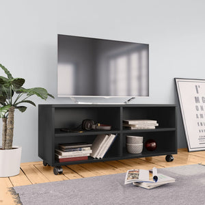 Mobile TV con Ruote-Credenza TV-Console TV Nero 90x35x35 cm in Legno Multistrato