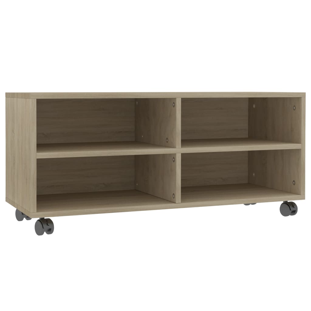 Mobile TV con Ruote-Credenza TV-Console TV Rovere Sonoma 90x35x35 cm Legno Multistrato