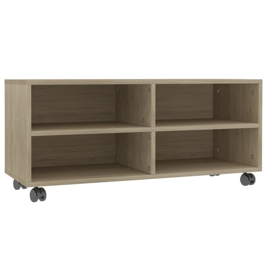 Mobile TV con Ruote-Credenza TV-Console TV Rovere Sonoma 90x35x35 cm Legno Multistrato