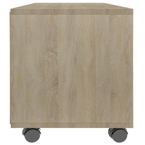 Mobile TV con Ruote-Credenza TV-Console TV Rovere Sonoma 90x35x35 cm Legno Multistrato