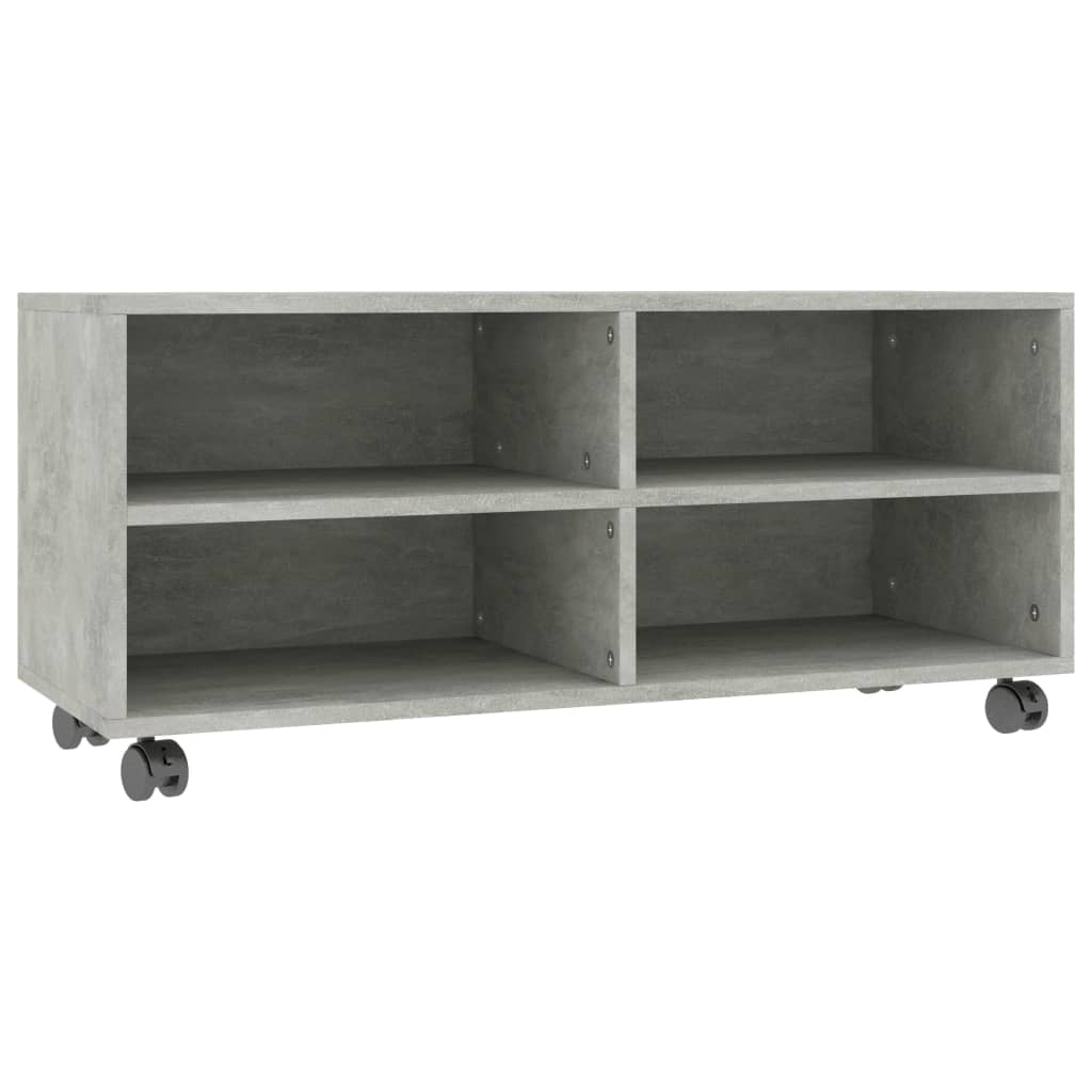 Mobile TV con Ruote-Credenza TV-Console TV Grigio Cemento 90x35x35 cm in Multistrato