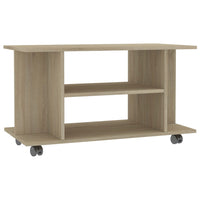 Mobile TV con Ruote-Credenza TV-Console TV Rovere Sonoma 80x40x45 cm Legno Multistrato