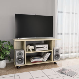 Mobile TV con Ruote-Credenza TV-Console TV Rovere Sonoma 80x40x45 cm Legno Multistrato