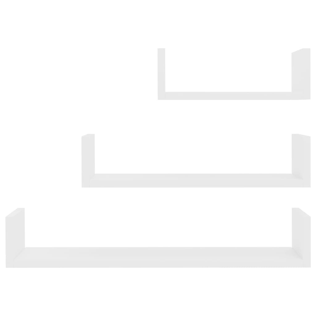 Mensole a Muro 3 pz Bianco in Legno Multistrato cod mxl 33731