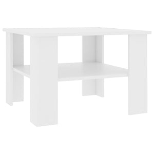 Tavolino da Salotto Bianco 60x60x42 cm in Legno Multistrato 800207