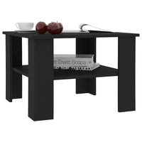 Tavolino da Salotto Nero 60x60x42 cm in Legno Multistrato 800208
