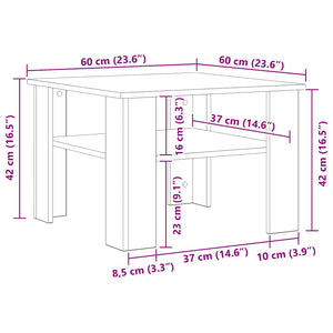 Tavolino da Salotto Nero 60x60x42 cm in Legno Multistrato 800208