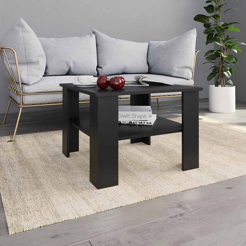 Tavolino da Salotto Nero 60x60x42 cm in Legno Multistrato 800208