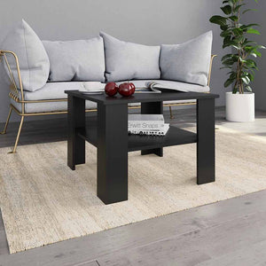Tavolino da Salotto Nero 60x60x42 cm in Legno Multistrato 800208
