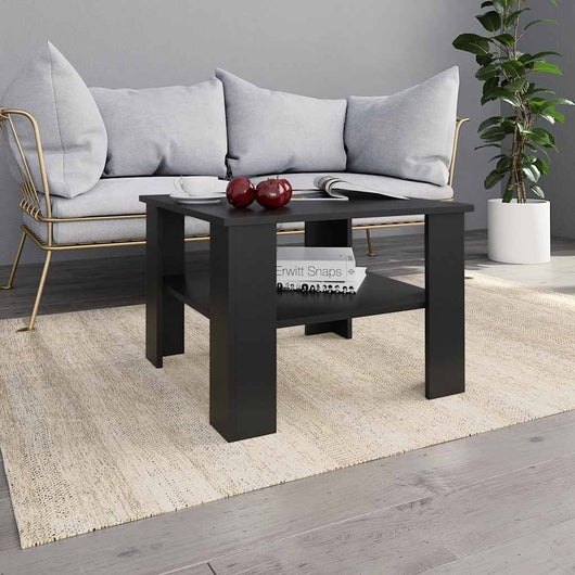 Tavolino da Salotto Nero 60x60x42 cm in Legno Multistrato 800208