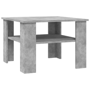 Tavolino da Salotto-Tavolino da soggiorno Grigio Cemento 60x60x42cm Legno Multistrato