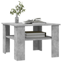 Tavolino da Salotto-Tavolino da soggiorno Grigio Cemento 60x60x42cm Legno Multistrato