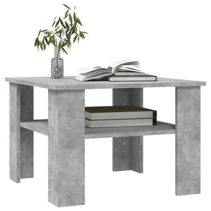 Tavolino da Salotto-Tavolino da soggiorno Grigio Cemento 60x60x42cm Legno Multistrato
