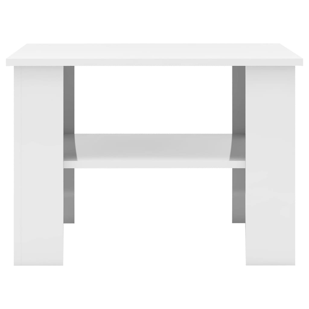 Tavolino da Salotto Bianco Lucido 60x60x42 cm Legno Multistrato 800213