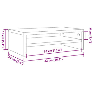 Supporto per Monitor Bianco 42x24x13 cm Legno Multistrato